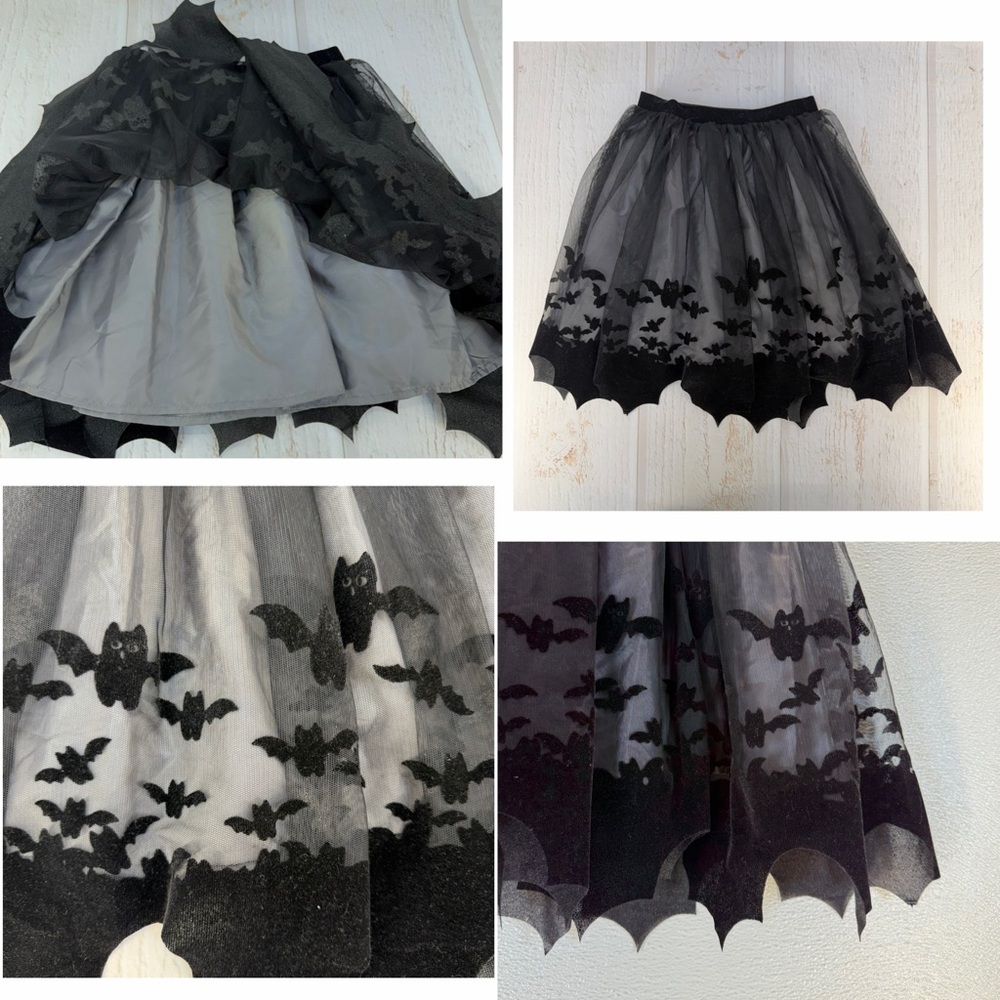 H&M Girls Black Bat Tulle Skirt‎ Halloween US 6X/7 - Picture 15 of 17